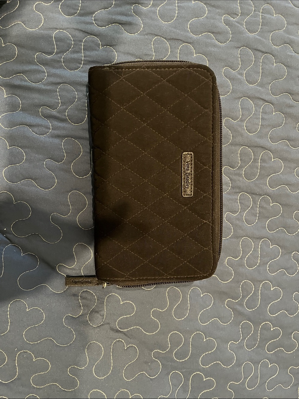 Vera Bradley Quilted Black Zip-Around Wallet
